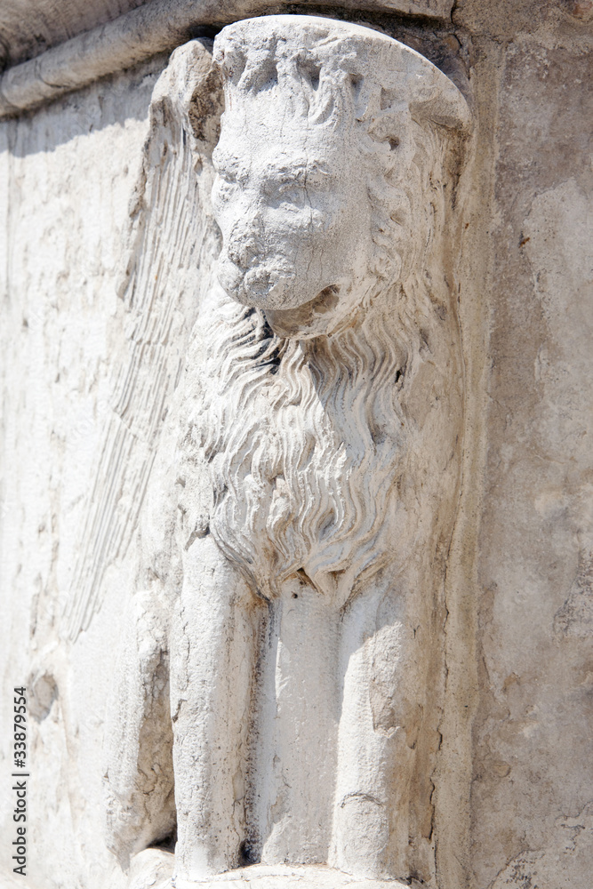 winged lion on the wall