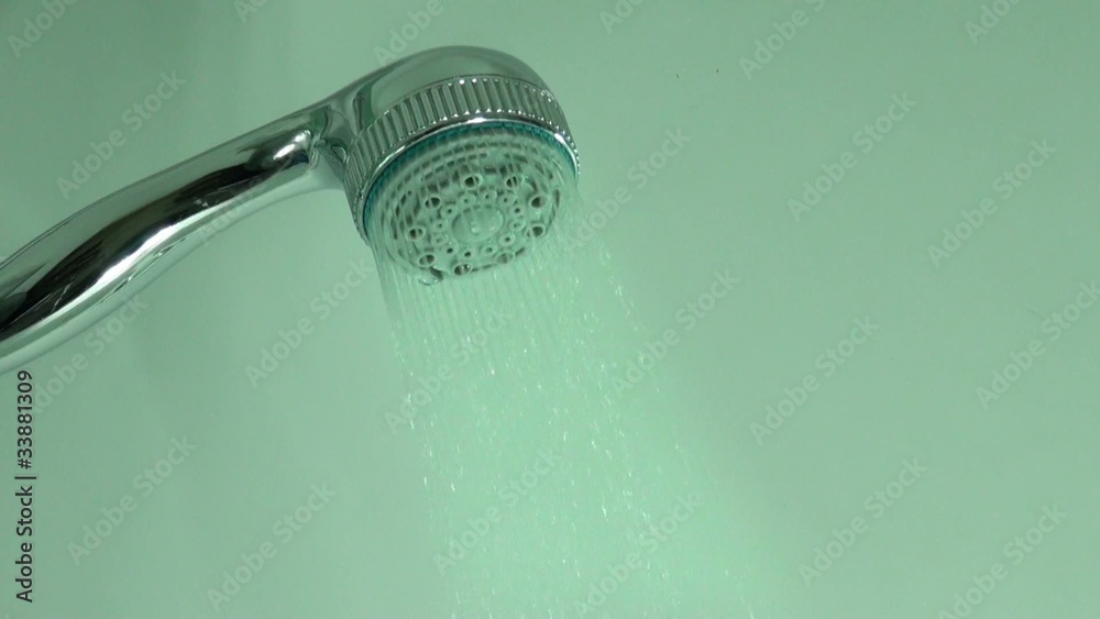 Flowing water from the shower Flowing water from the shower