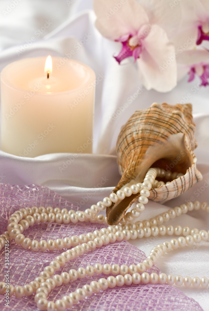 the pearls around the shell