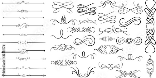 Organic Swirl Floral Divider Elements
