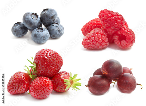 Summer berries on a white background