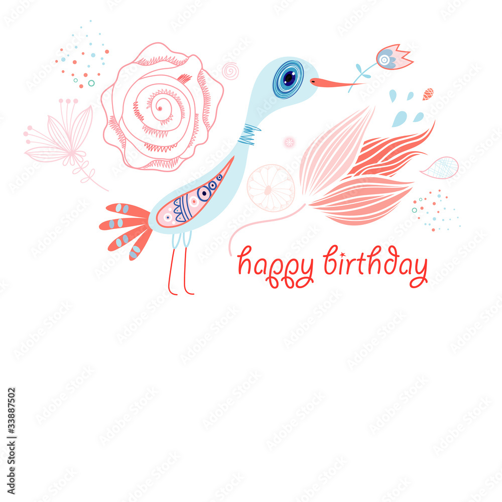 greeting card with a bird