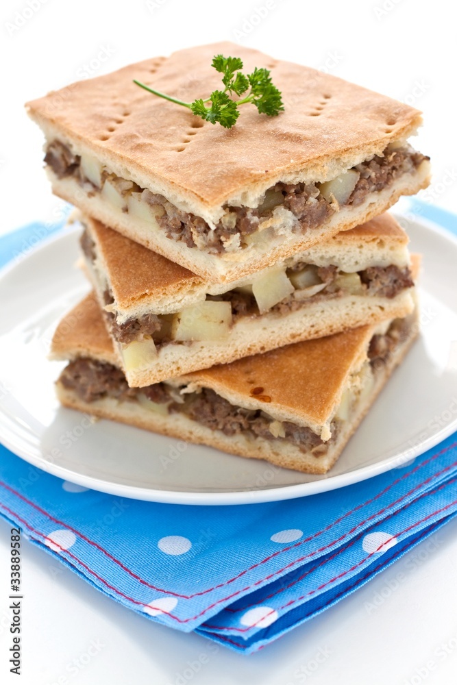 Pie pieces with beef and potato Pie pieces with beef and potato