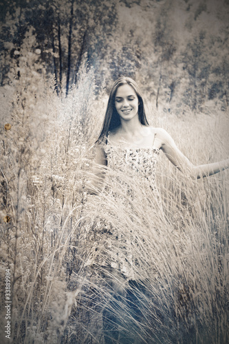 beautiful woman in grass