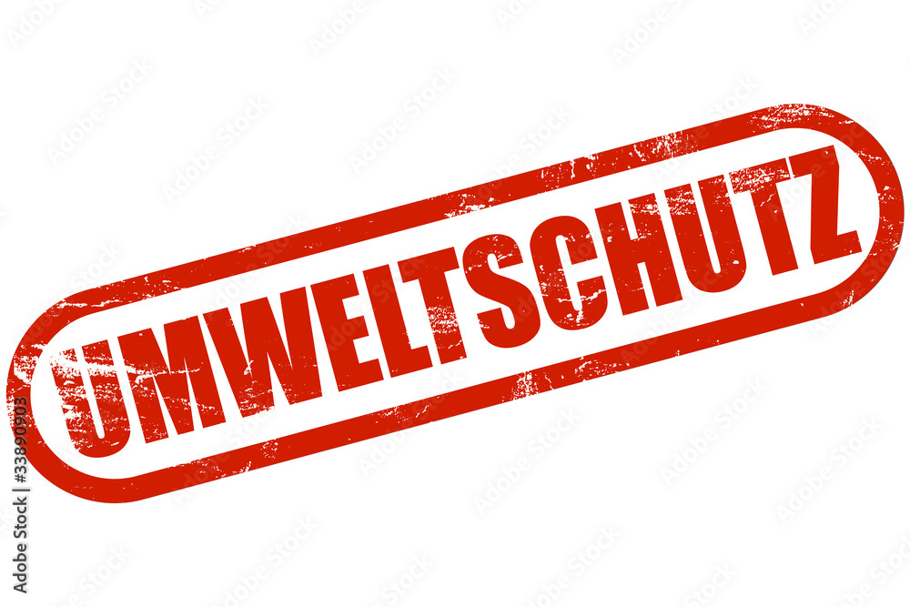 Grunge Stempel rot UMWELTSCHUTZ