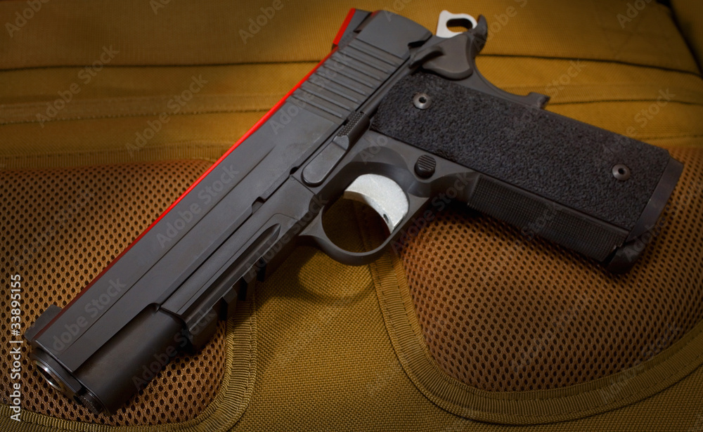 Handgun with red gel Handgun with red gel
