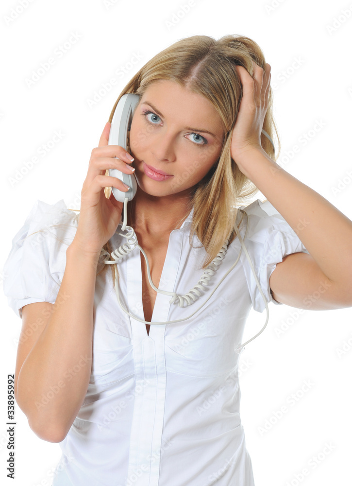 beautiful woman with a phone in his hand. beautiful woman with a phone in his hand.