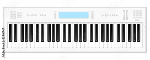white synthesizer