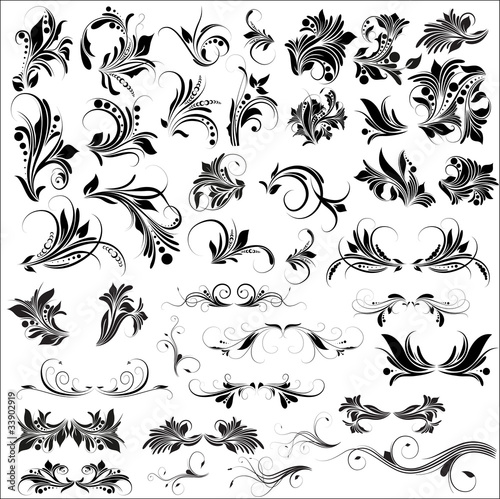 Rococo Flourish Elements Designs Collection