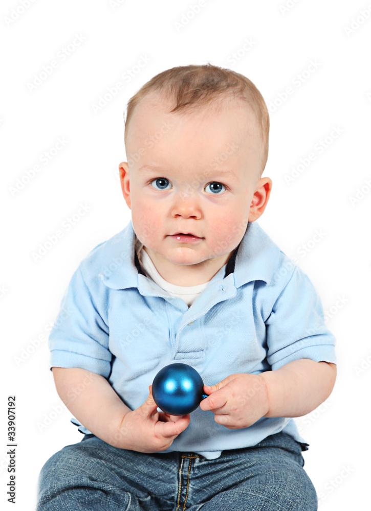 Cute little baby boy isolated on white background Cute little baby boy isolated on white background