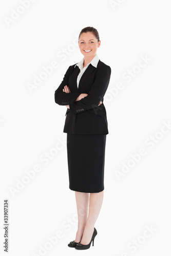 Attractive female in suit posing