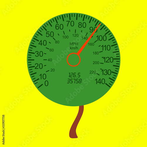 car speedometer as the tree crown