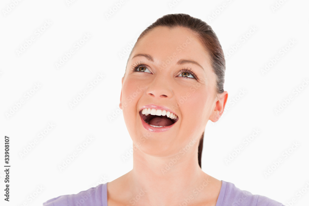 Portrait of a joyful female posing while standing Portrait of a joyful female posing while standing