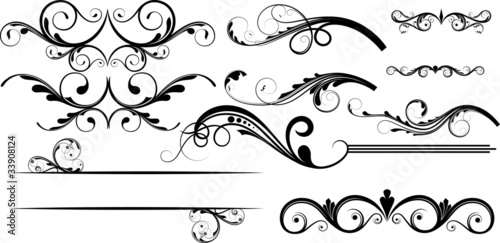 Ornate Style Swirl Design Floral Elements