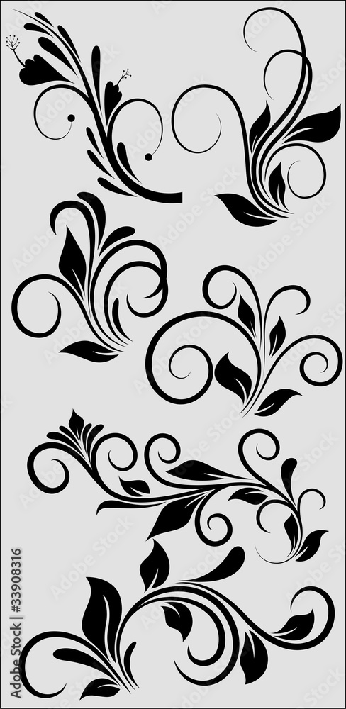 Conceptual Decor Rococo Floral Elements Conceptual Decor Rococo Floral Elements