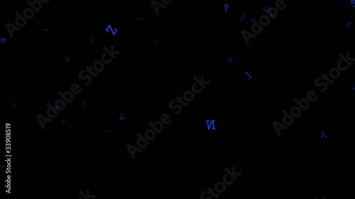 pioggia di lettere blu