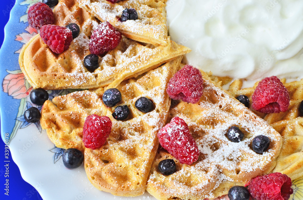 Waffles with berries Waffles with berries