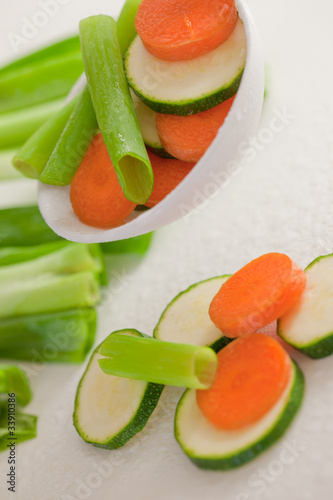 Mix aus Lauch,Zuccini und Moehren photo