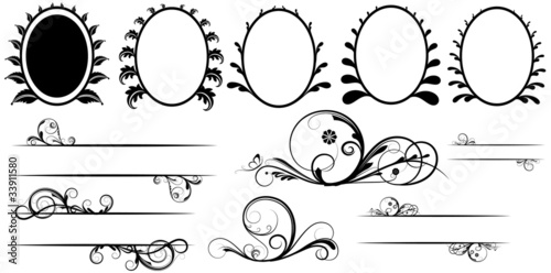 Ornate Design Swirl Flourish Frame n Divider Set