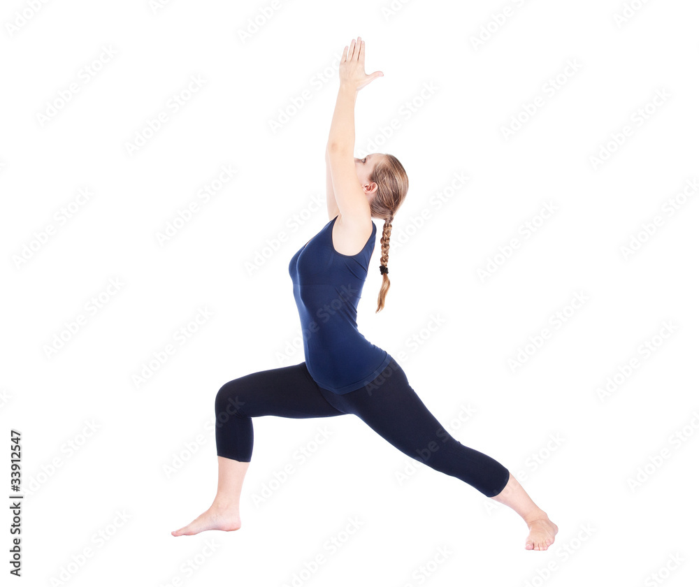 Obraz premium Yoga virabhadrasana I warrior pose
