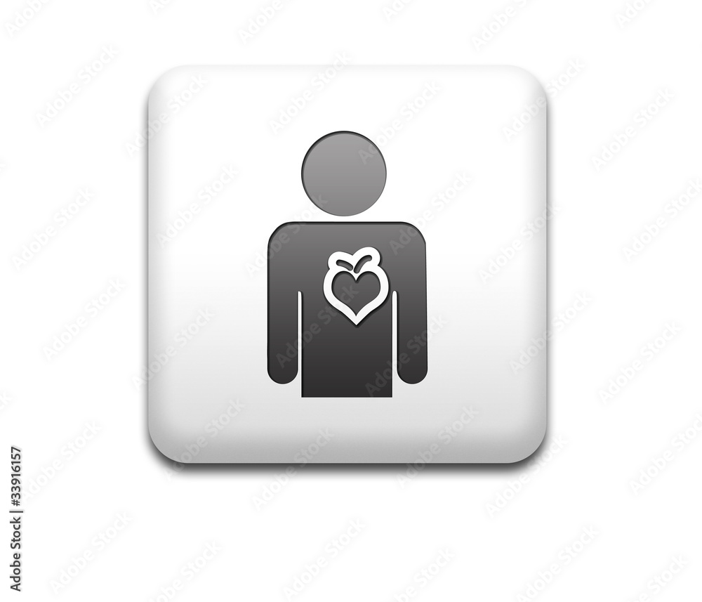 Boton cuadrado blanco sistema cardiaco Boton cuadrado blanco sistema cardiaco