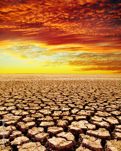 drought land under red clouds