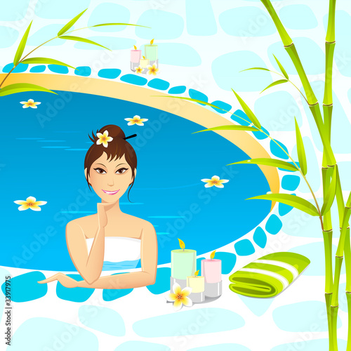 Lady taking Spa