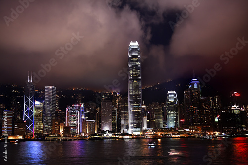 Hong Kong Harbor at Night from Kowloon