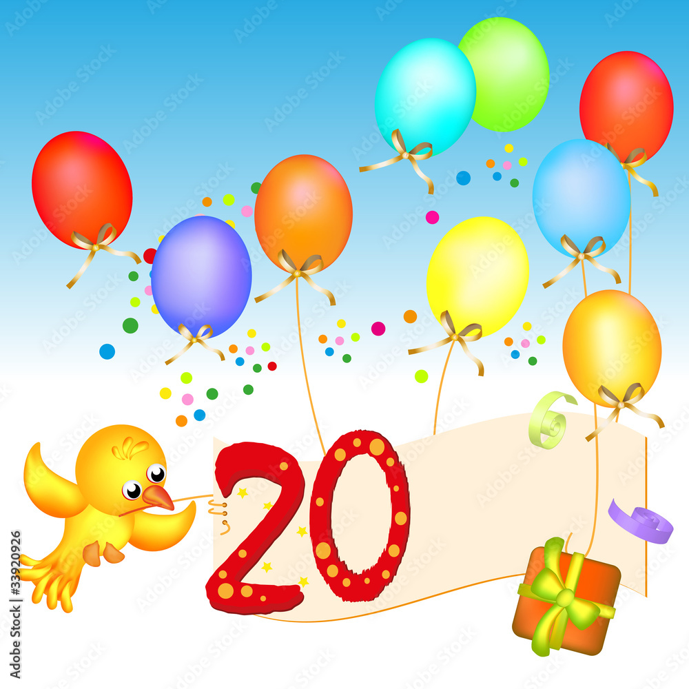 zwanzigster geburtstag einladung Adobe Stock