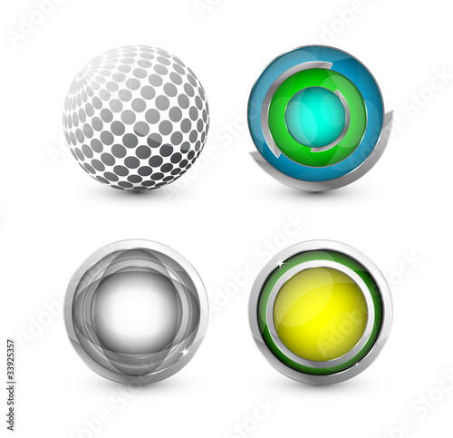 Vector glossy round buttons