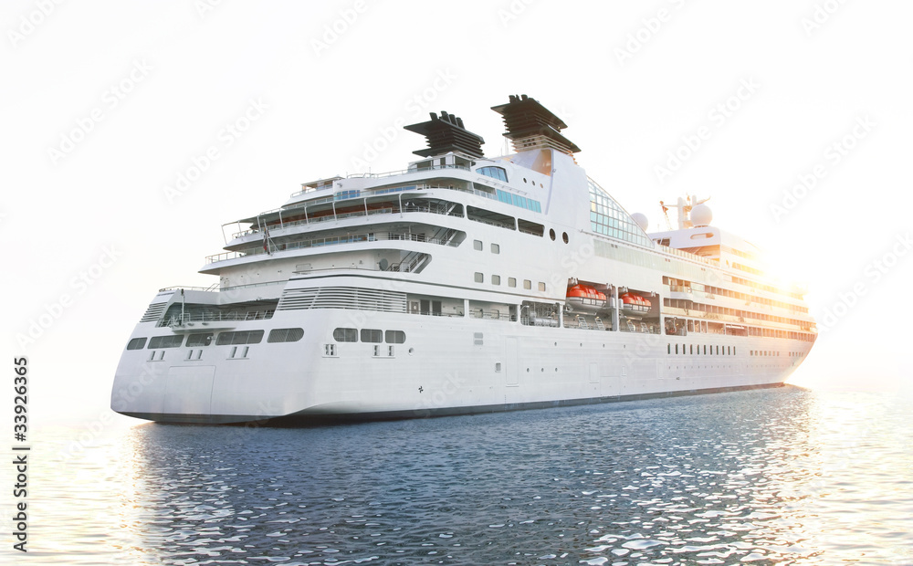 Luxury white cruise ship