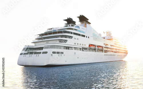 Luxury white cruise ship