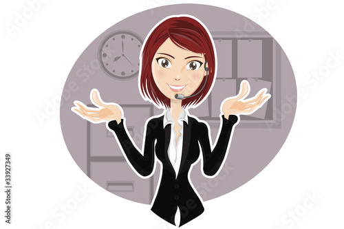 Confident Customer Service Representative explaining procedure