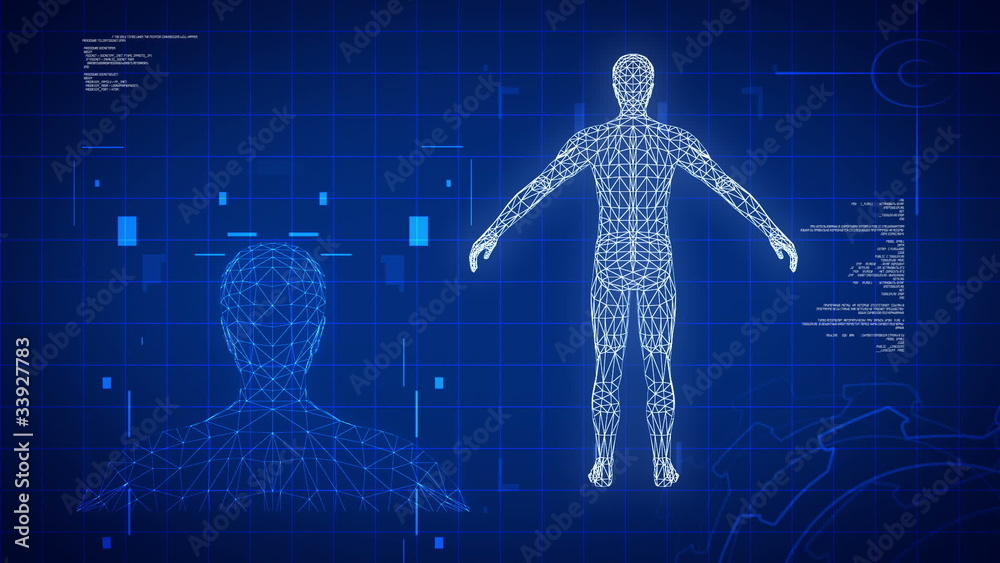Blue medical science futuristic background, loopable