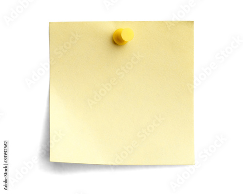 yellow note with yellow pin