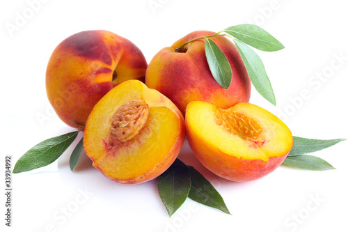 peach and leaves