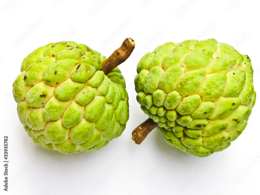 Fototapeta premium dwa budyń jabłka na białym tle