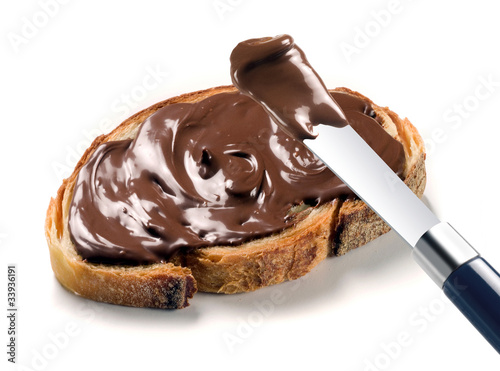 bread and chocolate cream photo