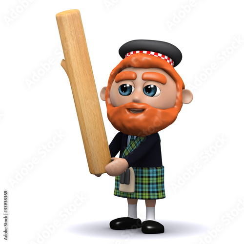 3d Scotsman tosses the caber photo