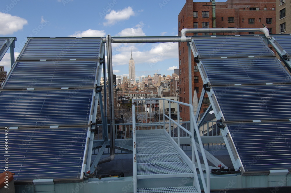 Naklejka premium Solarkollektoren New York