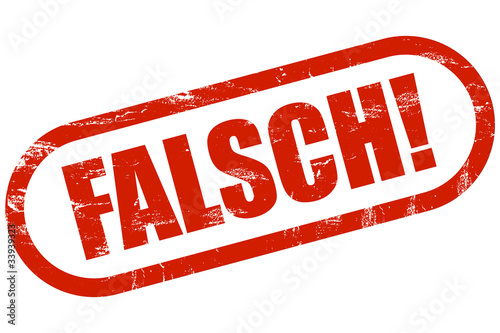 Bild auf Leinwand Grunge Stempel rot FALSCH!