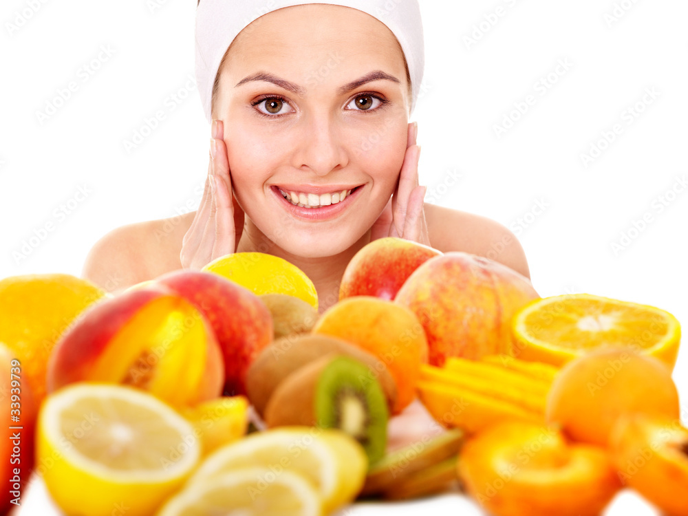 Natural homemade fruit  facial masks .