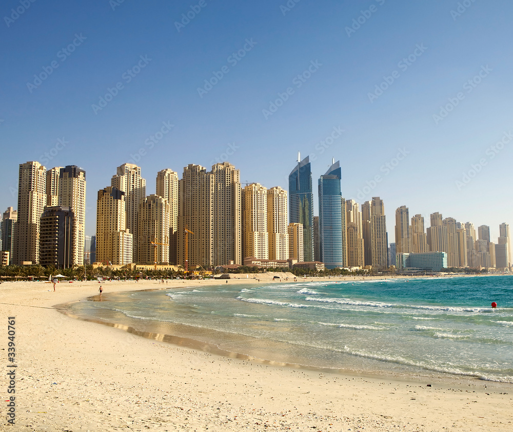 Fototapeta premium Beach in Dubai. Panoramic view.