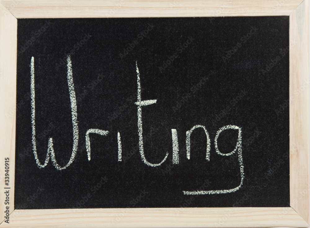 Board with WRITING