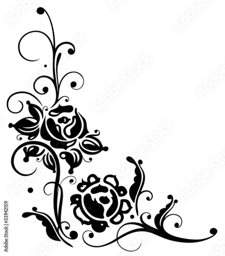 Rose, Rosen, Ranke, Blumen, Blüten, Blätter, schwarz