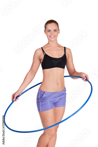 fitness woman working with hula hoop