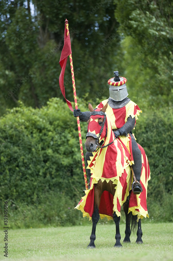 red knight standing