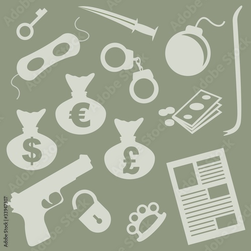 Gangster objects silhouette