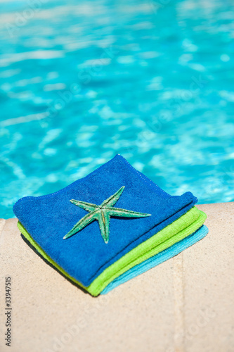 Towels near the swimming pool