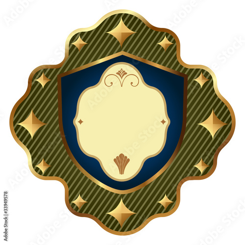 Golden label and design element.